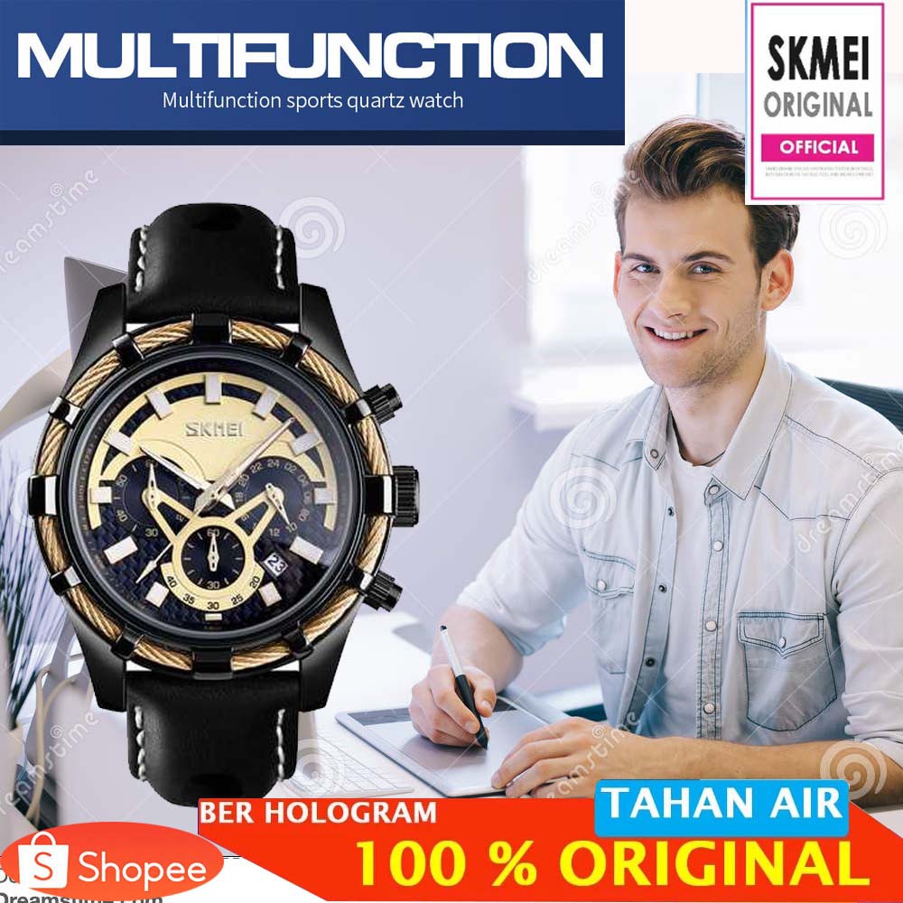 ORIGINAL SKMEI jam Tangan Analog Chrono Pria - 9189 [Hitam]