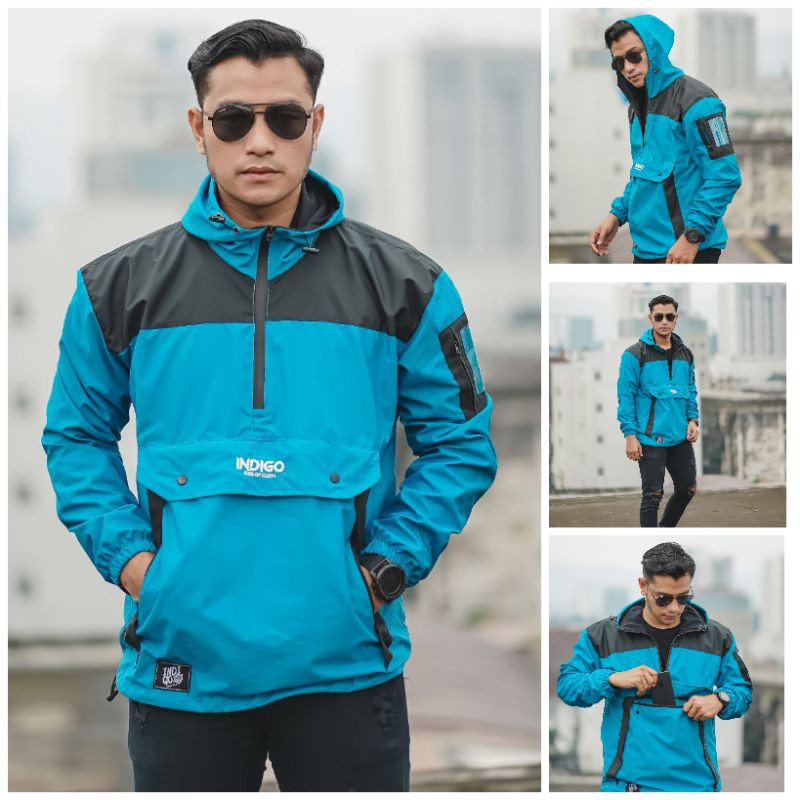 Jaket Indigo Pria Taslan Anti Air