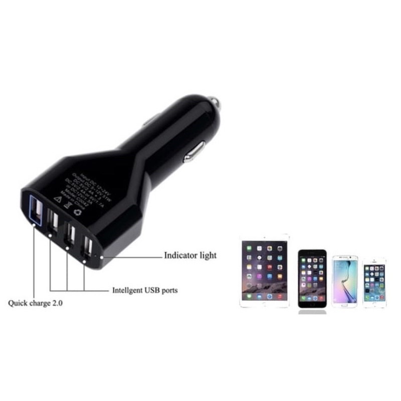 Car Charger VPS 4 Port USB Saver Mobil Fast Charging 4 USB Port Qualcomm Quick Charge