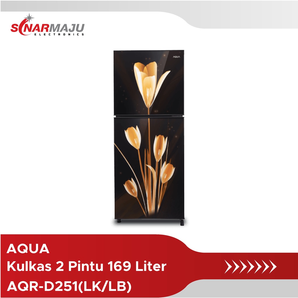 Kulkas 2 Pintu Aqua 169 Liter AQR-D251(LK/LB) AQRD251 AQR-D251