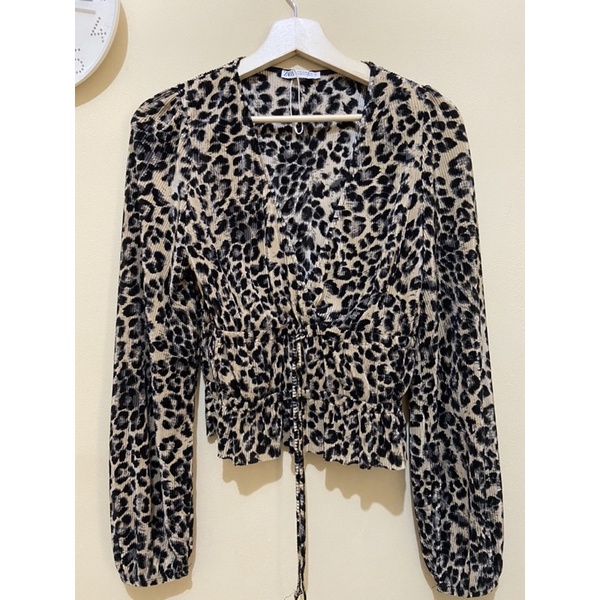leopard zara blouse
