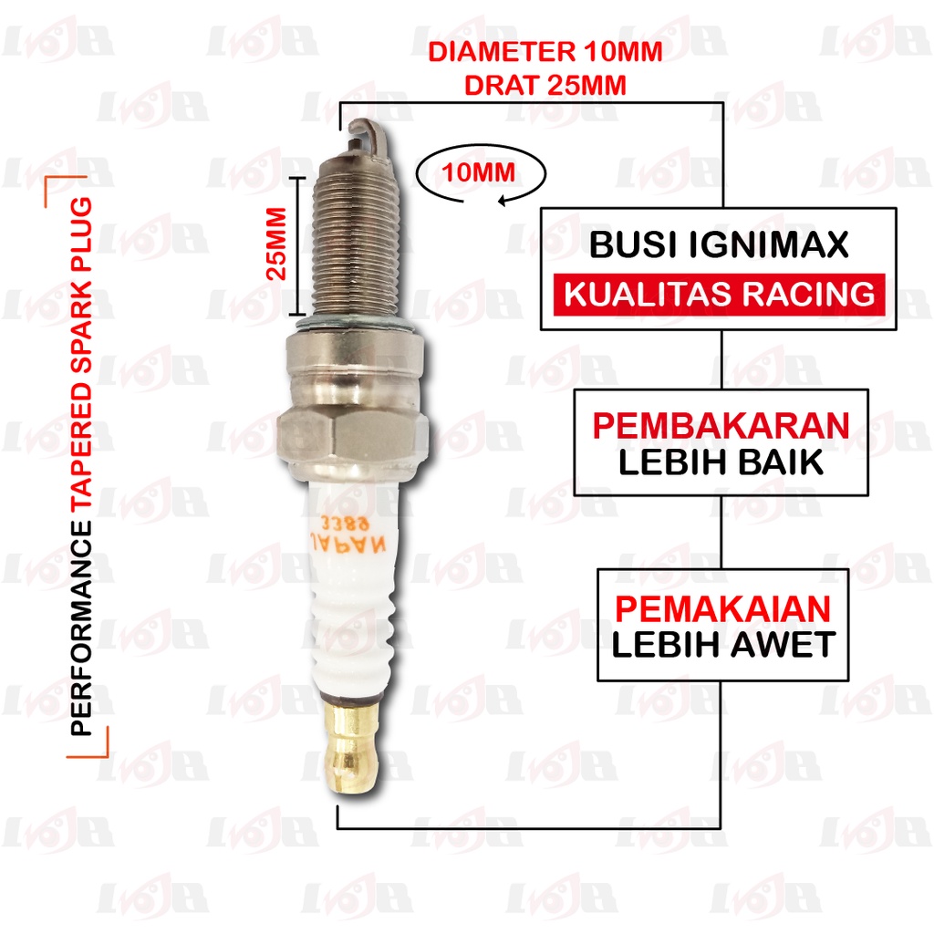 Daytona Ignimax 3389 Busi Supra X 125 CS1 Scoopy Revo Spark Plug Racing Parts Drat Panjang