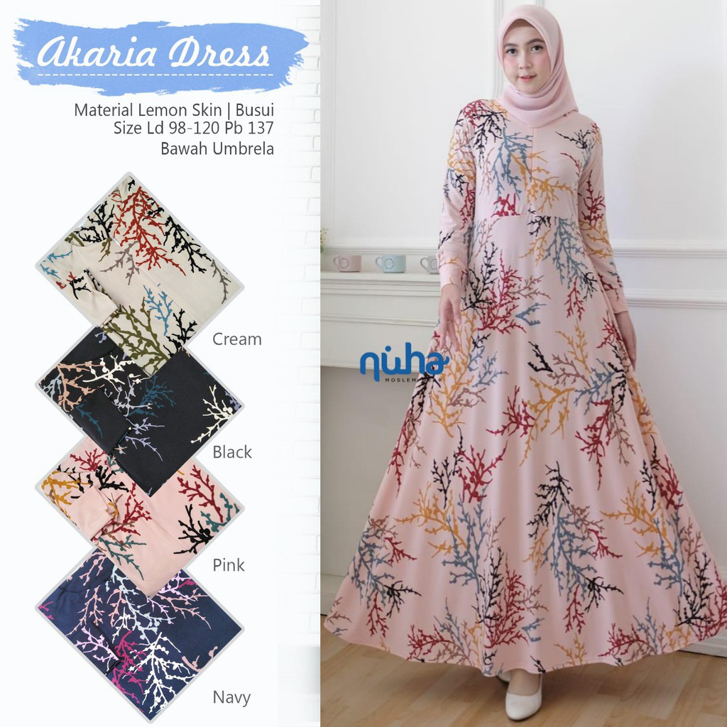 Gamis Busui Umbrella Motif Akar AKARIA DRESS by NUHA