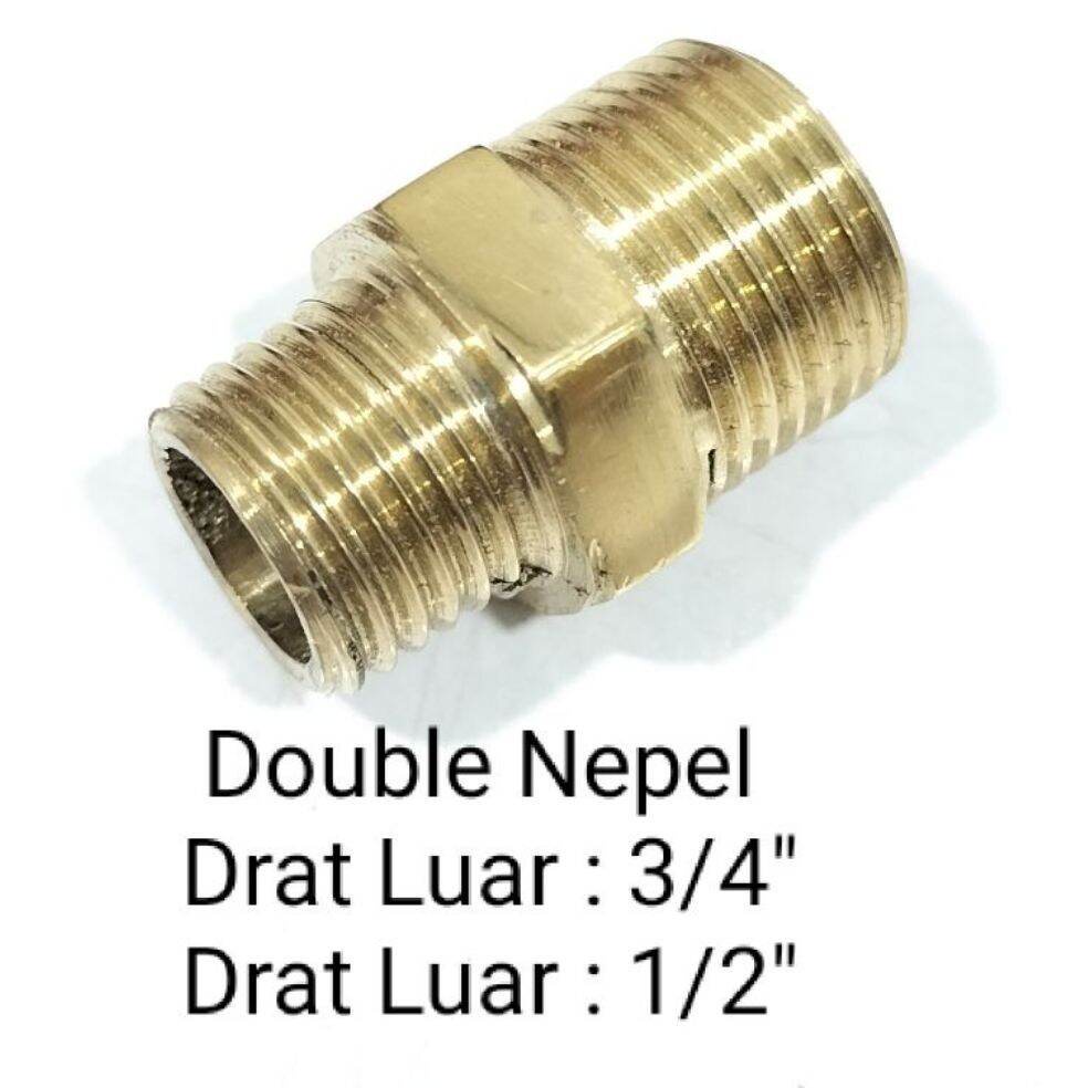 Lot De 2 Mamelons Double Réduction En Laiton - Filetage 1/2" à 3/4", Pour Plomberie Eau Potable