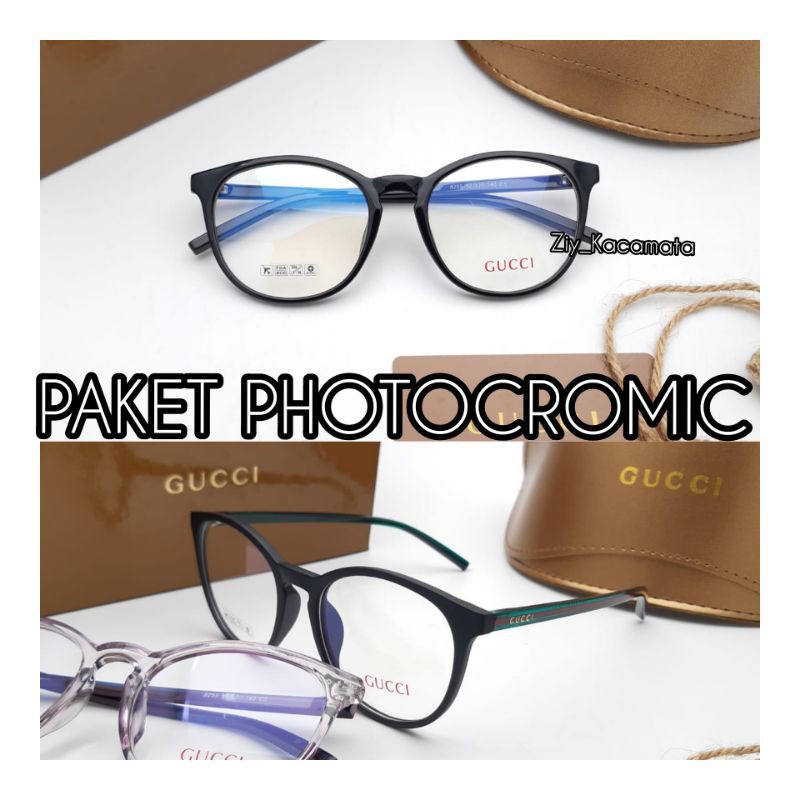 Kacamata Photocromix Antiradiasi Wanita Fashion Gucci 8255 Size 52-20-140 Termurah