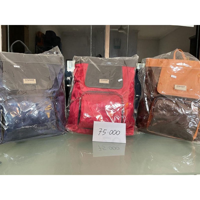 Tas Ransel Wanita Backpack Jalan Kerja Sekolah Sintetis Kanvas Import Tanggulangin