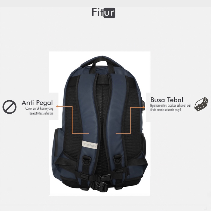 STRONG FIGHTER NAVY |ManNeedMe x URBAN| Tas Ransel Pria Tas Backpack ORIGINAL