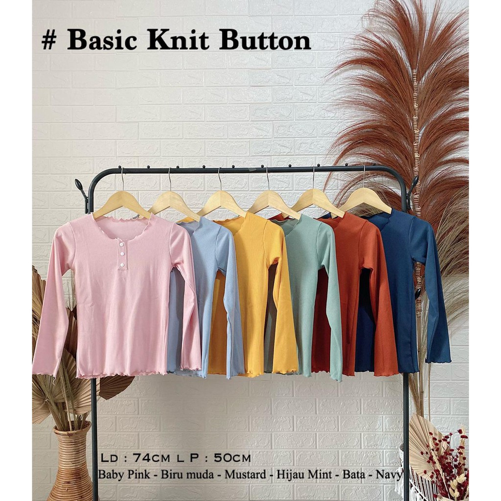 KNIT ATASAN WANITA / BASIC KNIT BUTTON / VIMEL COLLECTION