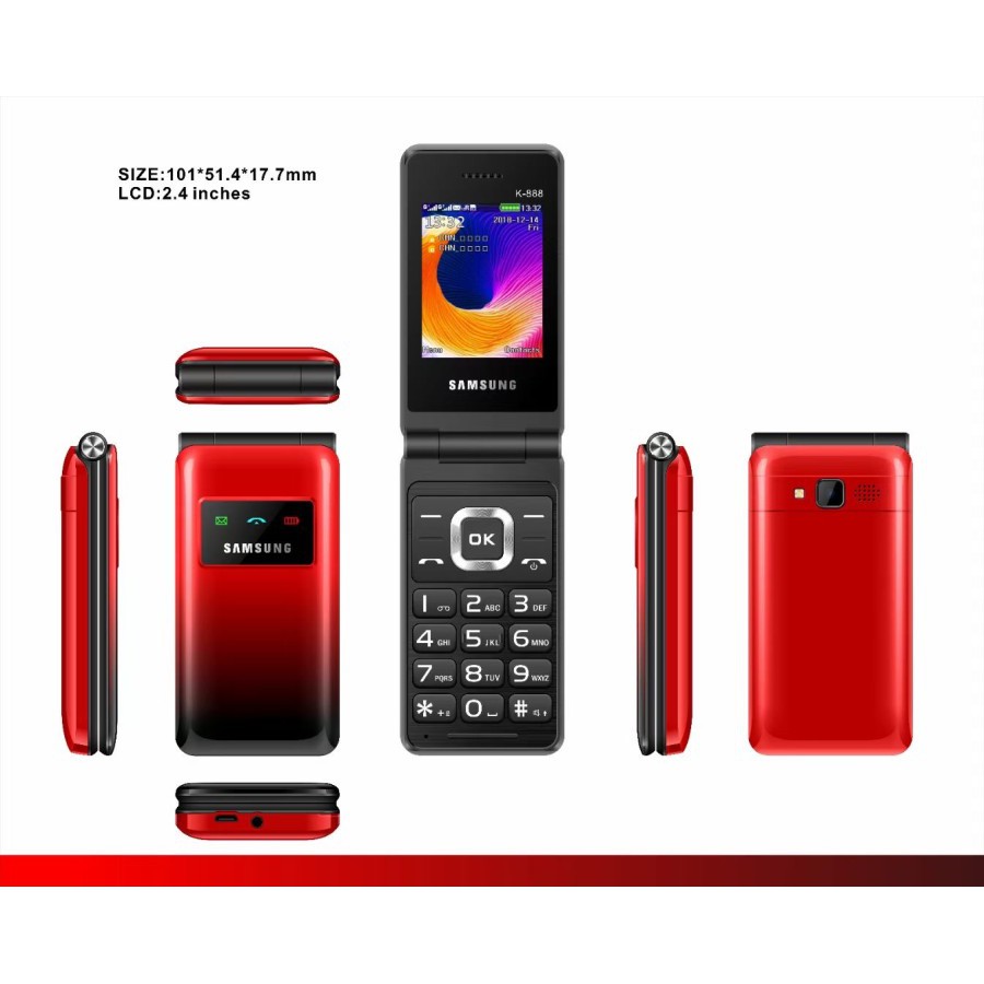 Handphone Samsung K888 Lipat Dual Sim Hp JADUL Samsung K 888 Flip Kamera BAHASA INDONESIA-1
