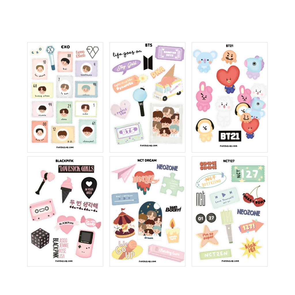 

Paperie Lab - Stickers Sheet A6 ( K-POP Series )