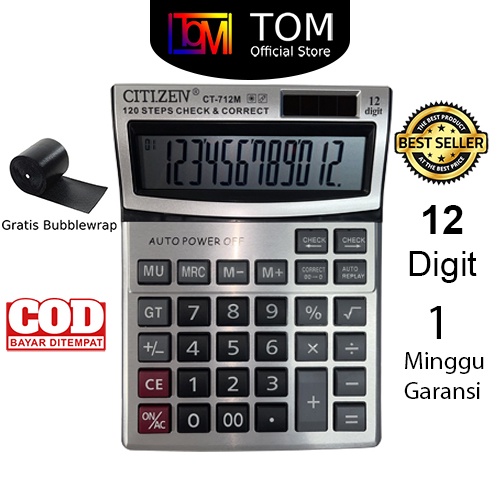 Kalkulator CITIZEN 12 Digit - Calculator Check Dual Two 2 Power Image 4