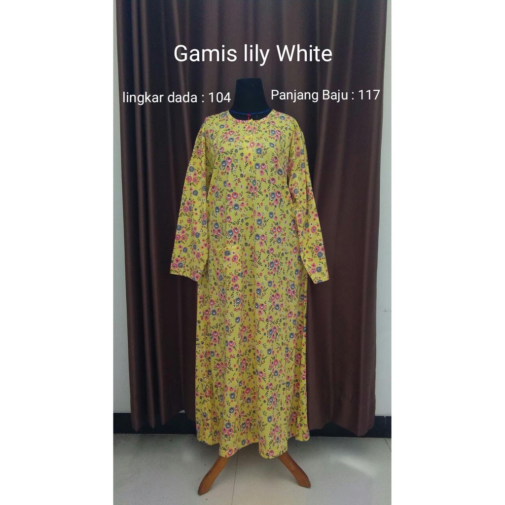 Daster Lily white | Daster Kaos Lengan Panjang | Daster panjang Lily White termurah | Baju santai
