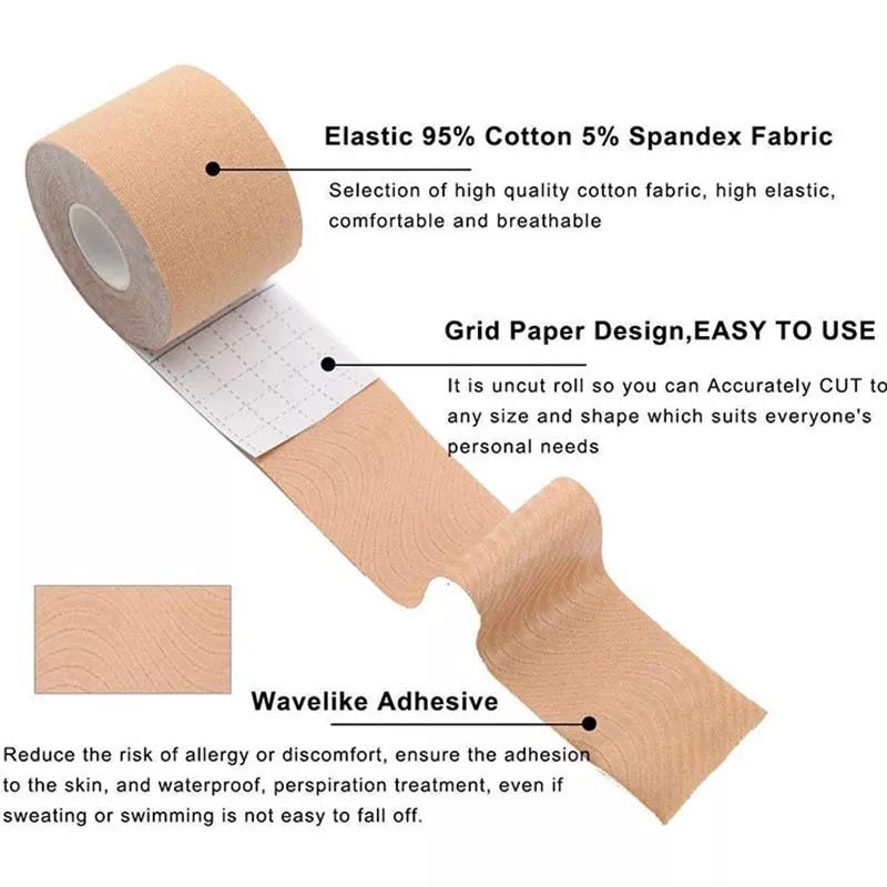 Body Tape Plaster Payudara Bra Roll Perekat Angkat Payudara Invisible Bra Stiker Boob Tape Elastis Nipple Tape Roll 5CM x 5M F682