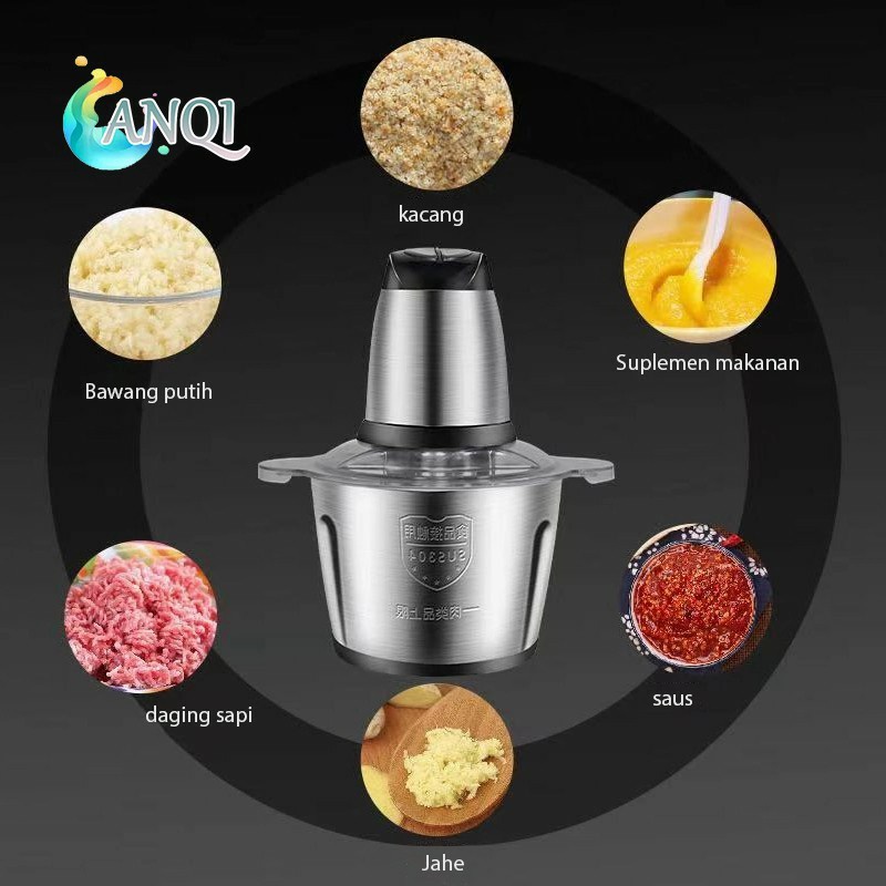 Chopper Blender Daging Sayur Buah Penggiling Meat / Blender Elektrik Stainless Steel Chopper Grinder BLENDER KAPSUL SERBAGUNA 2 LITER JUMBO Penggiling Daging Meat Grinder Copper 2 L, BLENDER 4 MATA PISAU PENGGILING DAGING SAYURAN BUAH SERBAGUNA