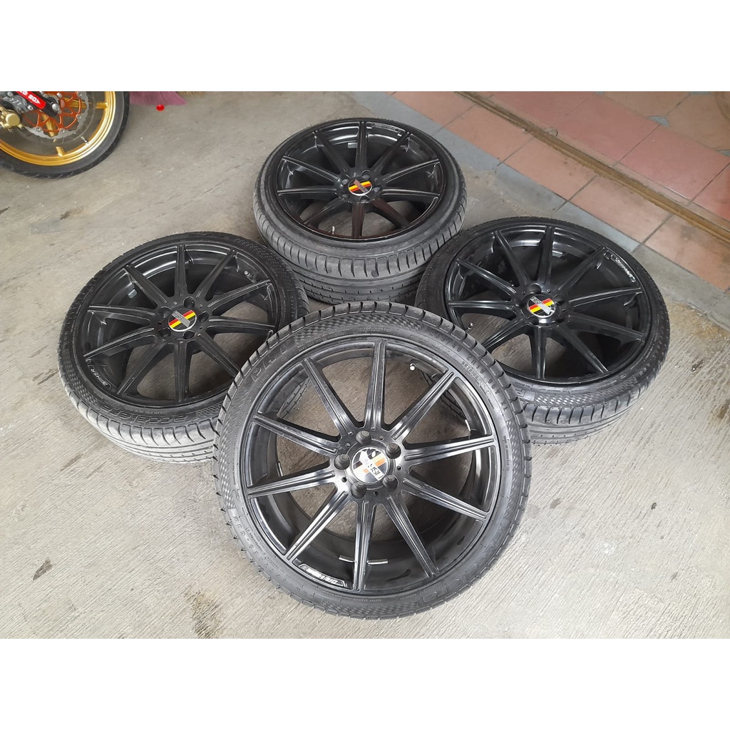 Pelek-Velg Bekas Model Amg Ring 19 Pcd 5x112 Black + Ban