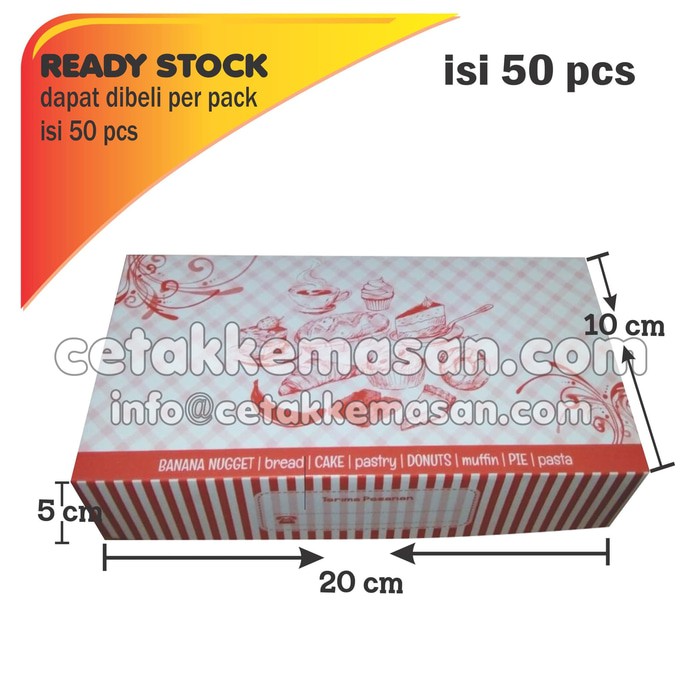 

Dus Kue / Banana Nugget / Brownies uk 20x10x5 (1 warna) TANPA GLOSSY