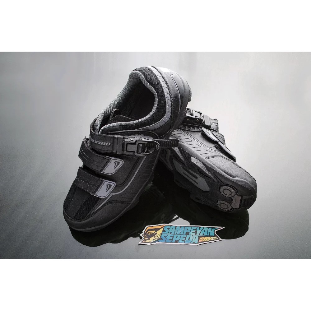 Sepatu Cleat Sepeda Sportino Touring Hitam Lis Abu Ukuran 42