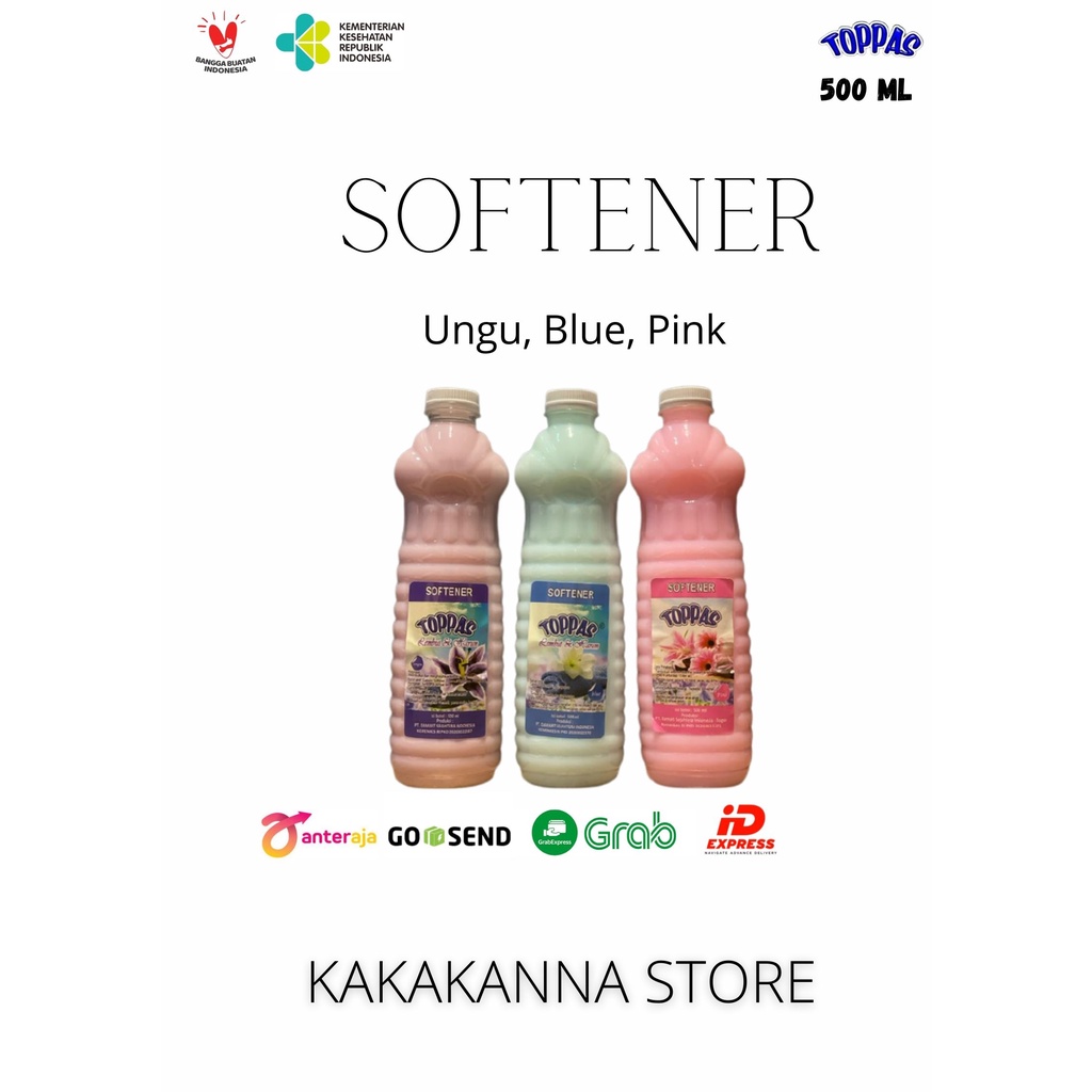 Softener pewangi pakaian 500 ml Toppas Izin Kemenkes RI