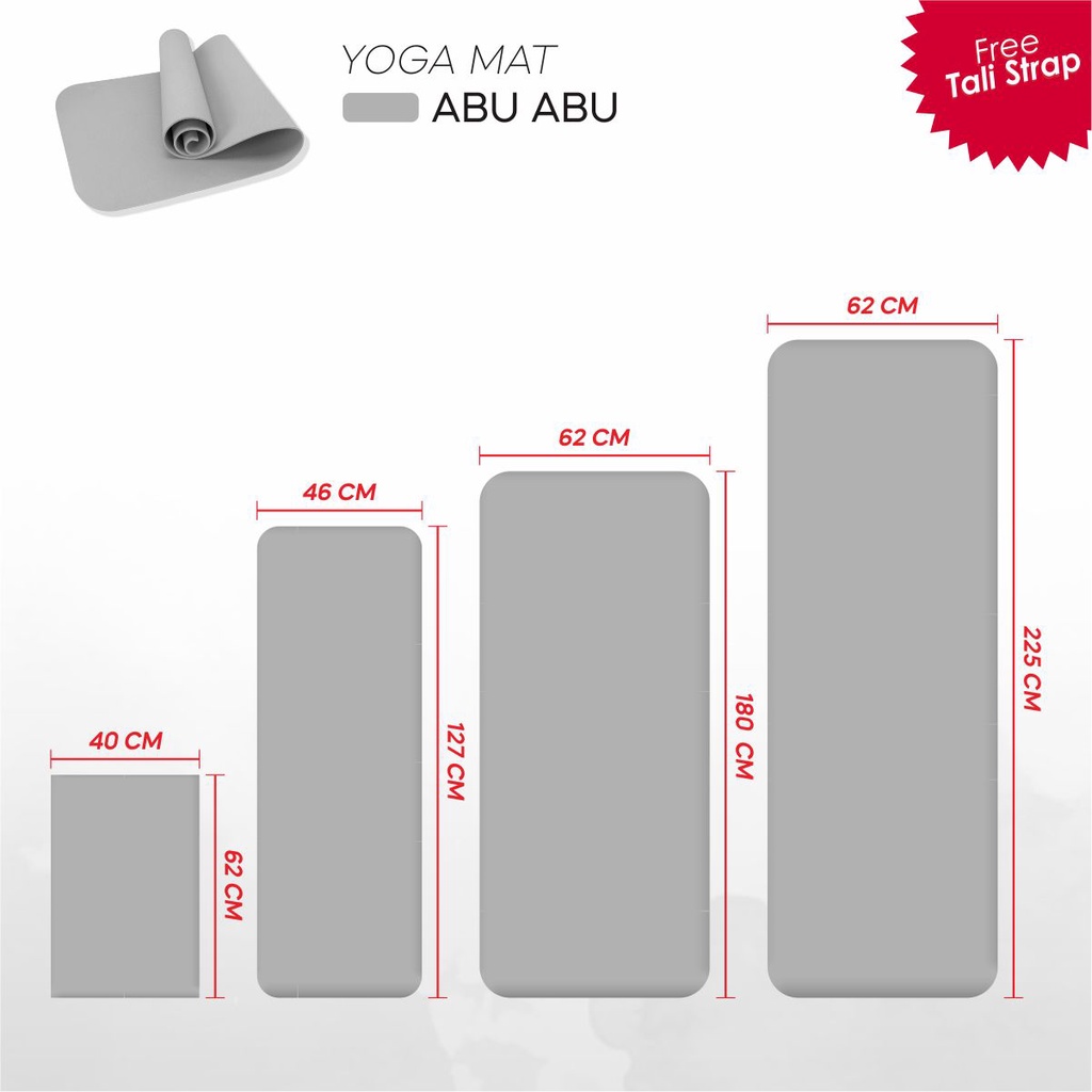 Hawah_Store Matras Olahraga Alas Yoga Senam Mat Tebal 5mm Workout Outdoor Indoor (002)-MERCURY