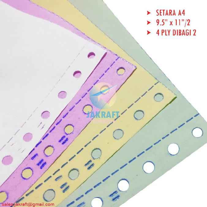 

Kertas Continuous Form A5 (A4) 9.5 X 11.2 4 Ply / 2 Bagi 2 K4/2 Ncr W Mayastore11