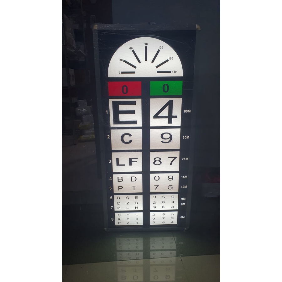 Snelen Chart Elektrik New With Remote / Alat Baca Tes Mata / Snellen Chart