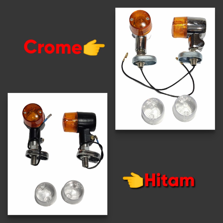 lampu sen classic palu hitam variasi cb 100 rx king mega pro motor jadul dll