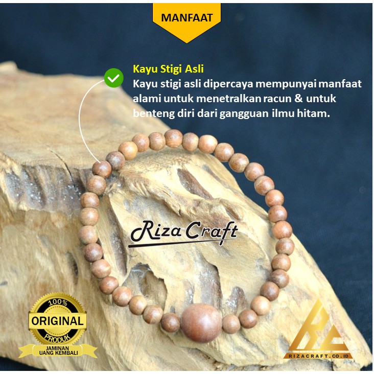 Gelang Tasbih 33 Butir Kayu Stigi Santigi Laut ASLI Tenggelam di Air