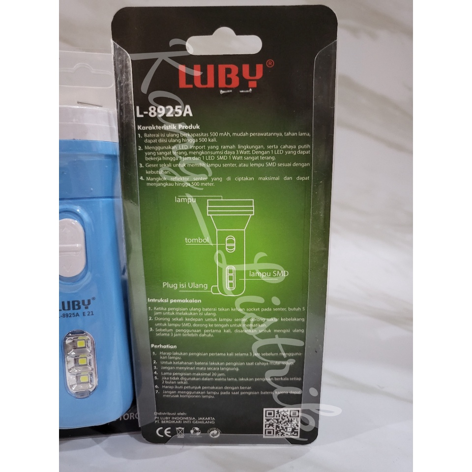 Senter Luby LED Emergency 3Watt L8925A / Senter Tangan Luby L-8925A