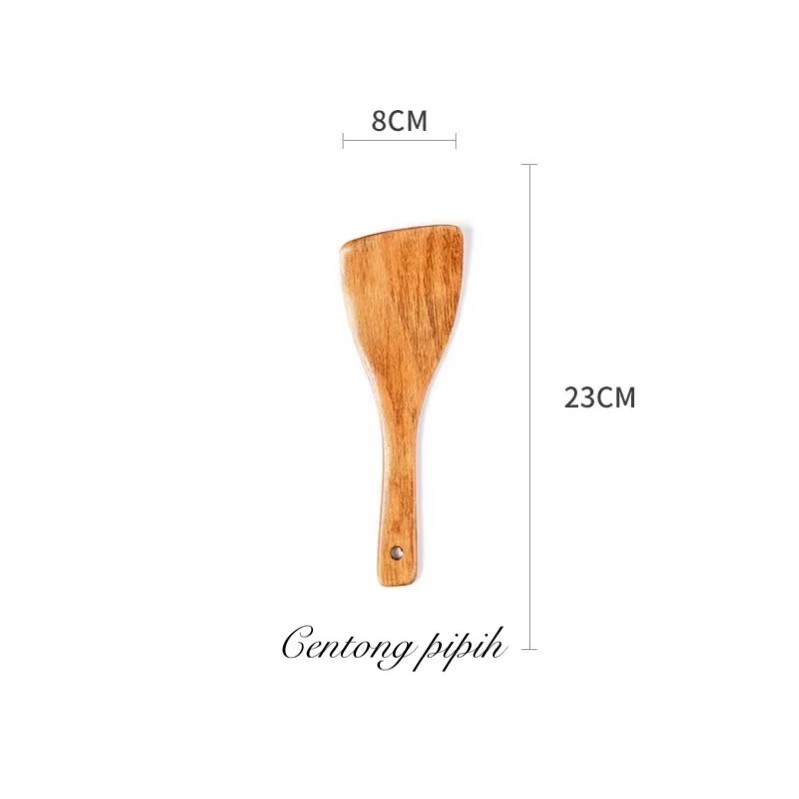Centong/Spatula/Sendok Kayu Akasia Desain Unik-centong pipih