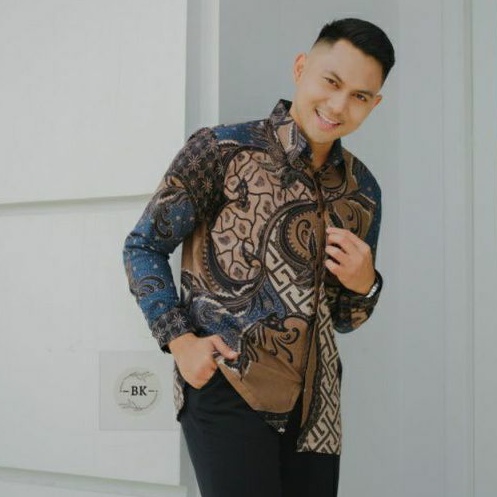 Premium Best Seller Baju Batik Pria Slim fit Hitam manis Soloan Batik Jumbo Slimfit