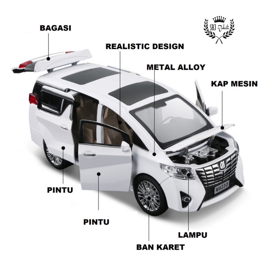 DIECAST Miniatur MOBIL TOYOTA ALPHARD VELLFIRE skala 1:24 Metal Series