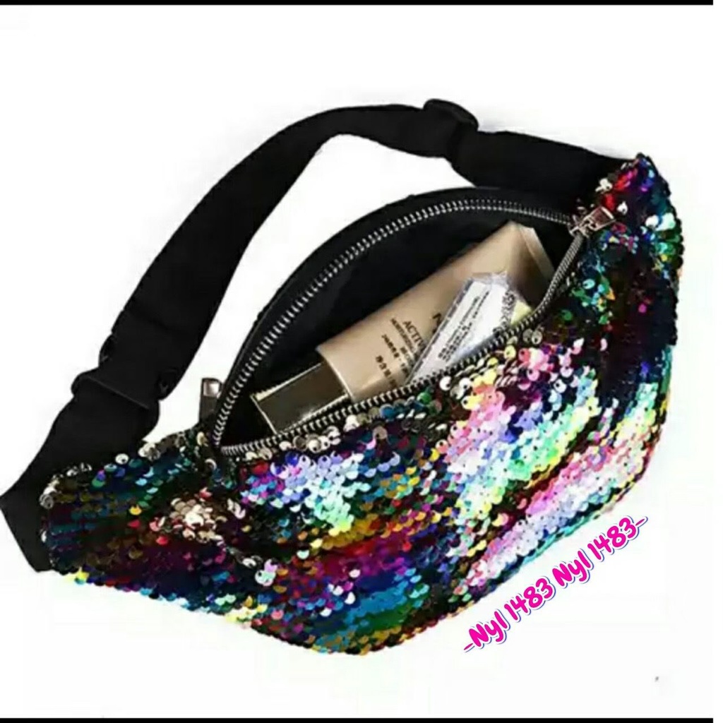Waistbag Anak &amp; Remaja Sequin Terbaru / Tas Pinggang Anak &amp; Remaja Perempuan / Tas Waistbag Anak &amp; Remaja Sequin Bling-bling