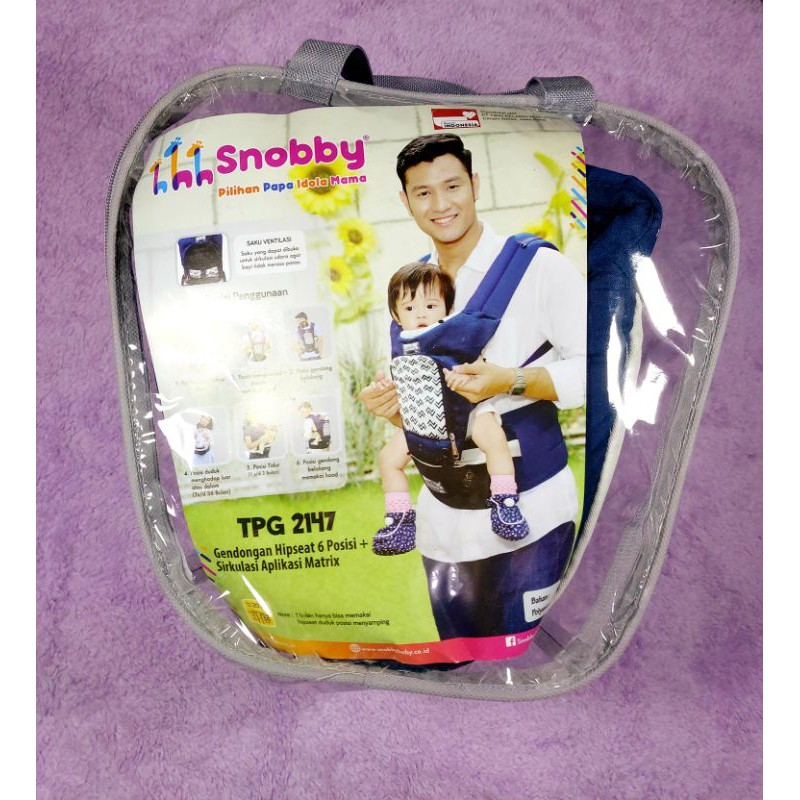 Snobby Gendongan Hipseat 6 Posisi + Sirkulasi Aplikasi Matrix TPG2147 ( free masker)