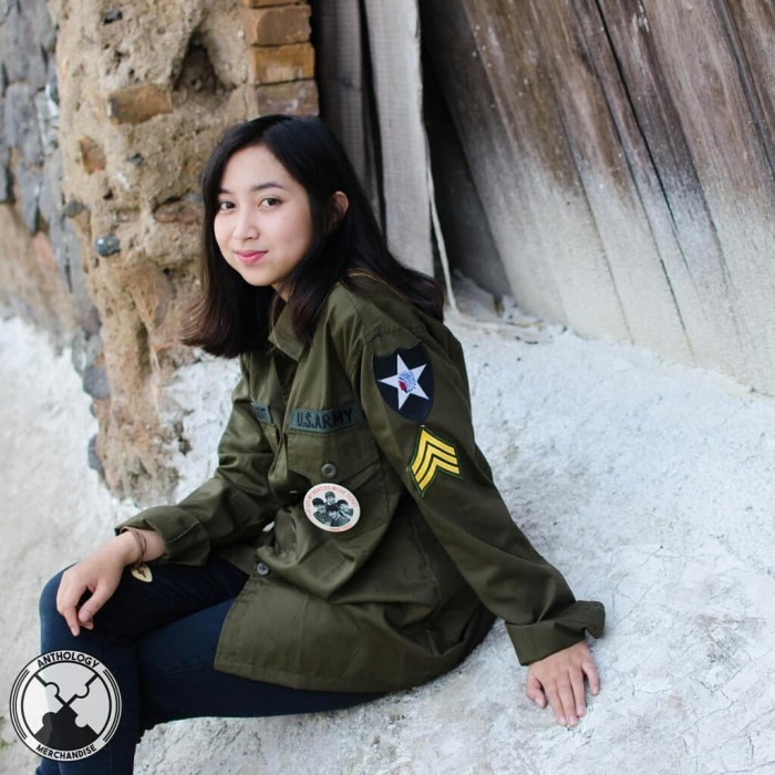 parkajaket- bordir us army indian head division dilan milea fashion jaket parka -outerwear wanita