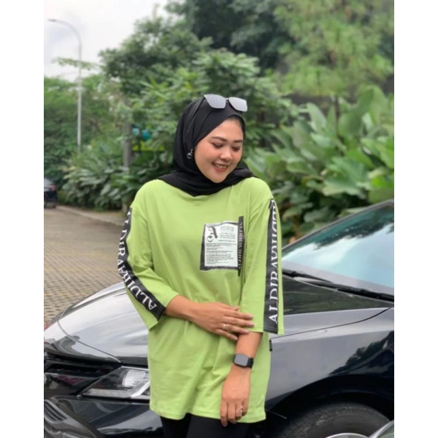 atasan wanita oversize ALDIRA kekinian viral import terbaru 2022/kaos oversize wanita/baju oversize 
