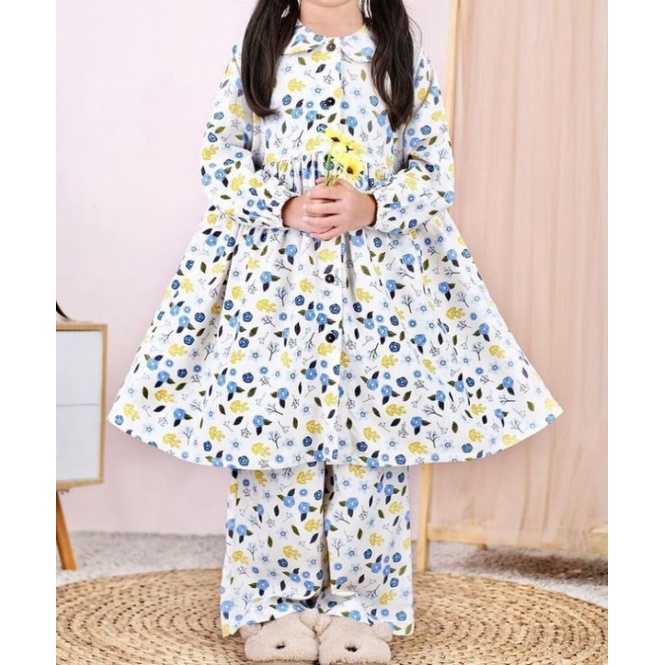 Atelier Angelina/Little Zahra/Mixed FloralWhiteblue 1-2y