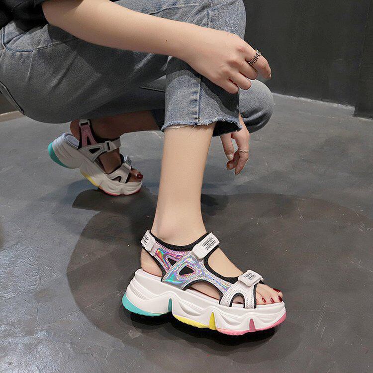 1001 SEPATU PLATFORM MIZU RAINBOW WANITA !!!