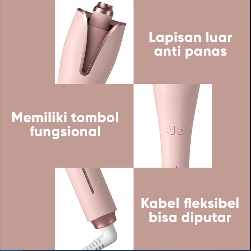 Pengeriting rambut otomatis volume besar gelombang besar otomatis basah dan kering penggunaan ganda spiral listrik pengeriting rambut besi pengeriting malas