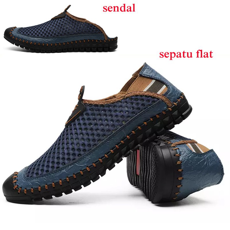 Sepatu Pria Casual Shoes Sepatu Flat Sepatu Slip on Pria  Bernapas Sepatu Sandal Hiking Pria