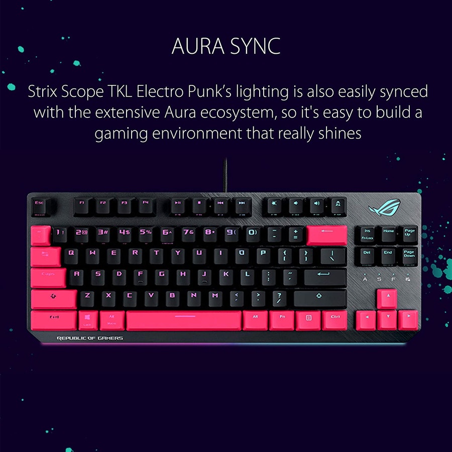 Asus ROG Strix Scope TKL Electro Punk Mechanical RGB Gaming Keyboard