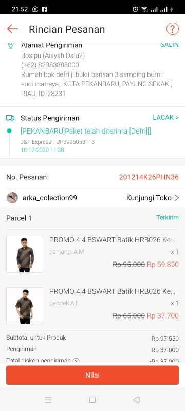 Promo 4.4 Bswart Batik Hrb026 Kenongo Padi Pekalongan M L Xl Batik Pria Murah Modern Grosir