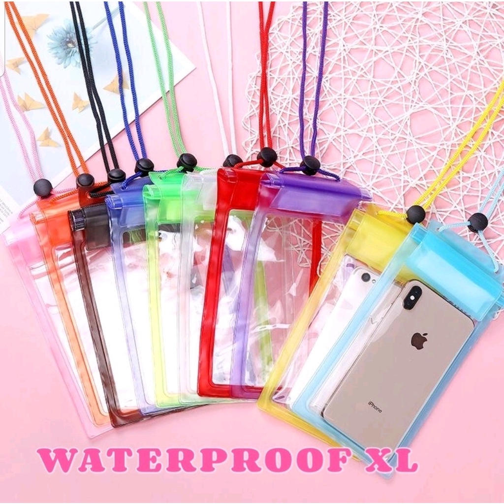 WATERPROOF HP SARUNG HP ANTI AIR PELINDUNG HENDPHONE UKURAN XL ANTI AIR PERLENGKAPAN BERENANG - BD