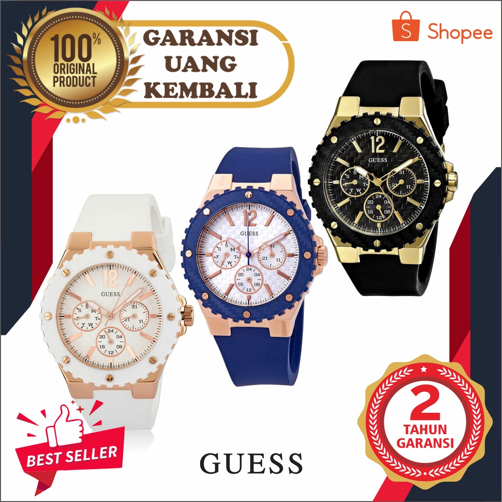 JAM TANGAN PRIA WANITA | RANTAI | KULIT | KARET | MURAH | WANITA GUESS W0149L5  W10614L2  W0149L4