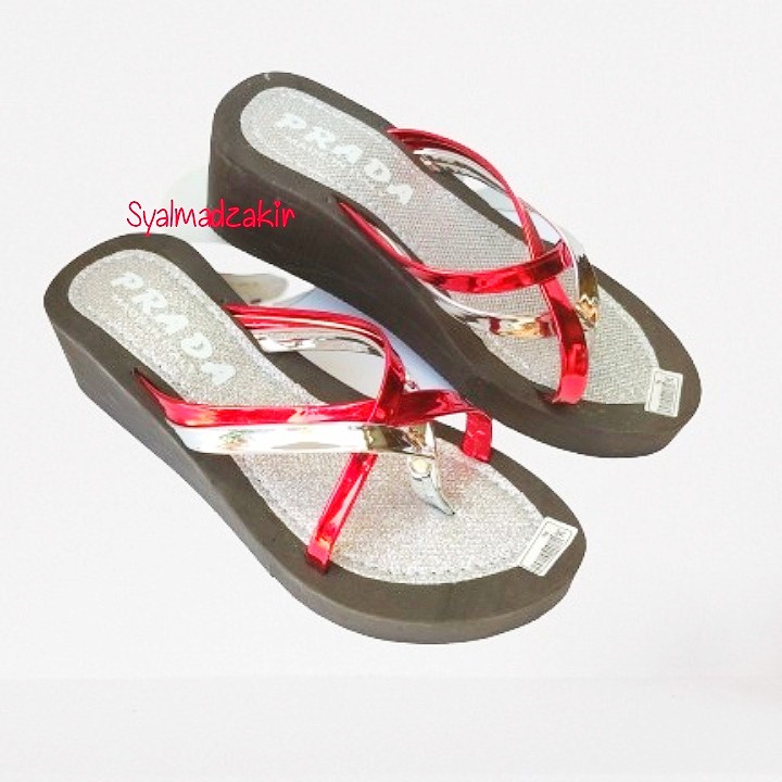 sandal wedges platfrom tali manohara gliter terbaru