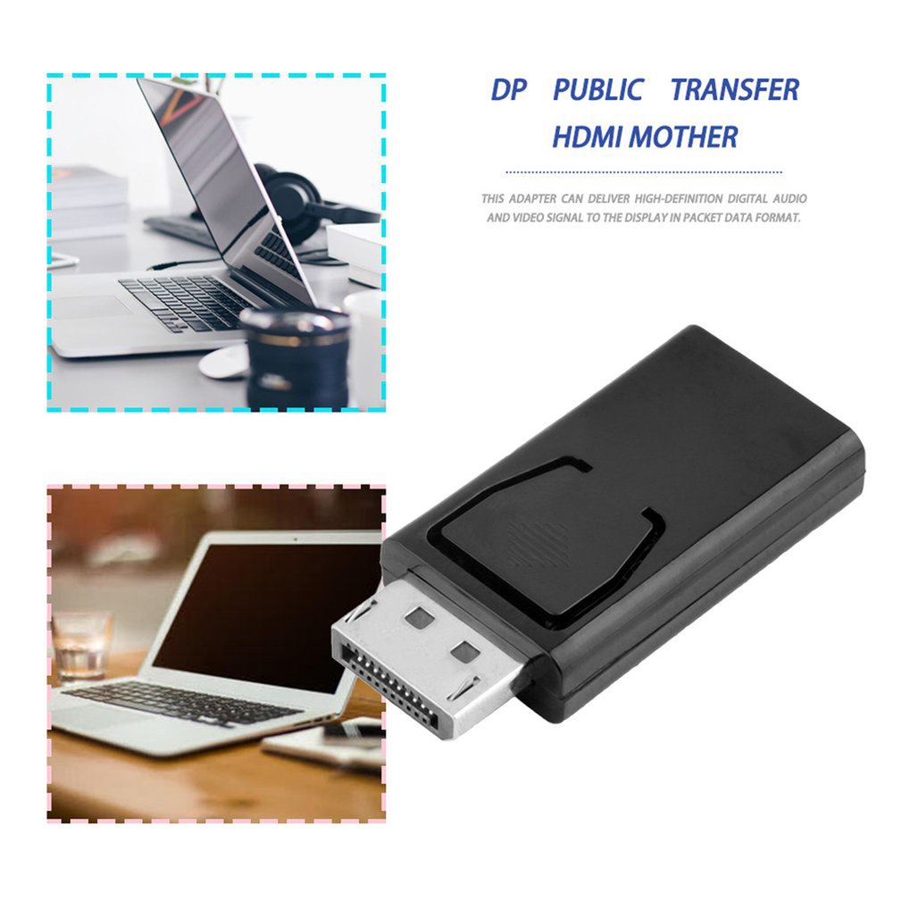 DP to HDMI display port laptop ke HDMI adapter adaptor DP M to HDMI F male female laki cowok cewek 4K Dp To Hdmi-compatible 4K Adapter Displayport Revolution Hdmi-compatible Female Dp To Hdmi-compatible For PC TV Projector