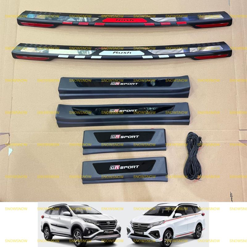 Paket Sillplate Samping Belakang All New Rush 2018 2021 2022 Up GR SPORT Lampu Led