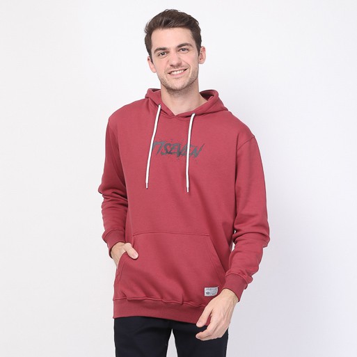 

17Seven Original Sweater Hoodie Jumper Sablon Pria 0084-Orimaroon