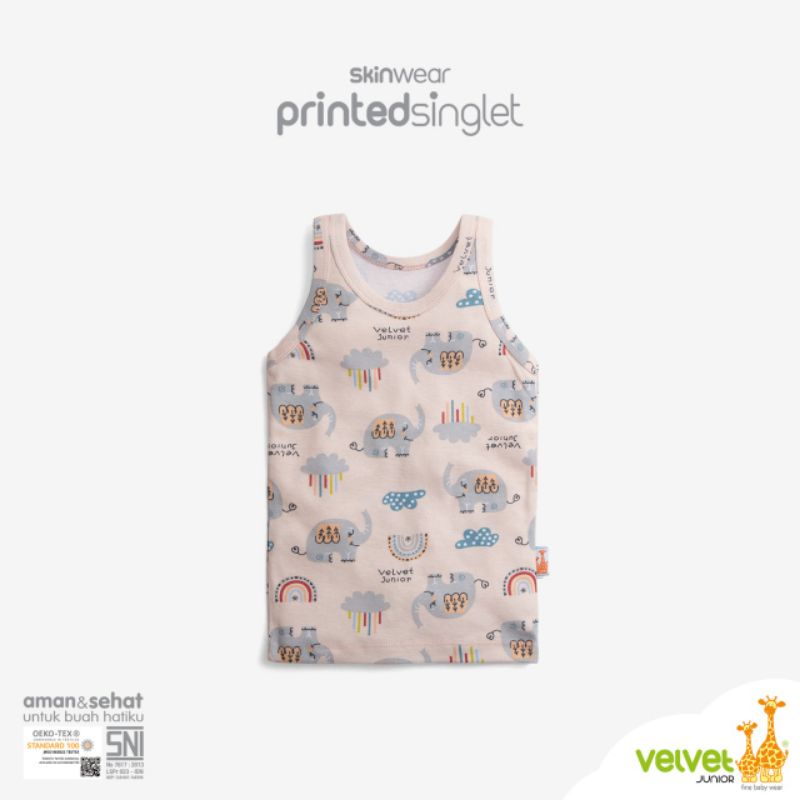 VELVET JUNIOR Singlet Print size S - No.3 isi 3 Pcs