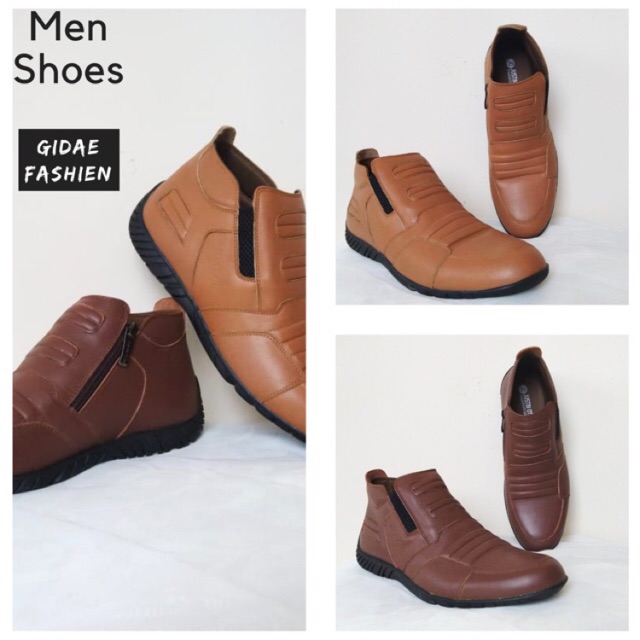 COD Sepatu boot kulit pria Justin Otto