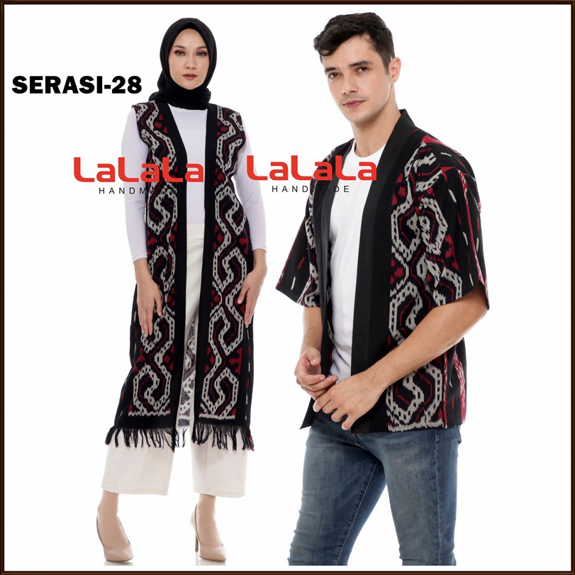 Set Couple tenun etnik - baju tenun, baju etnik - sarimbit atasan blazer cardigan tenun